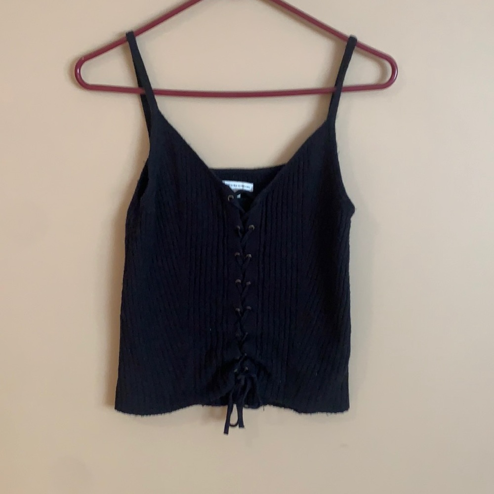 lace up sweater tank
